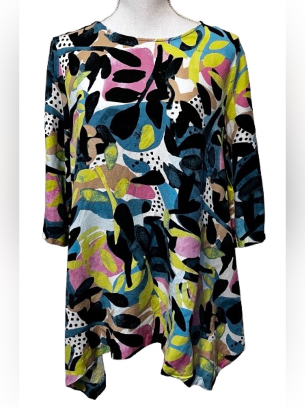 Context by Lord and Taylor: Abstract Leaf Print Tunic Top